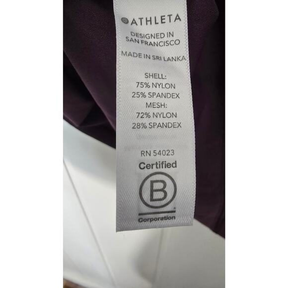 Athleta Top Athletic Athleisure Plum Purple Sports Tee Short Sleeve Size Small - Picture 8 of 9